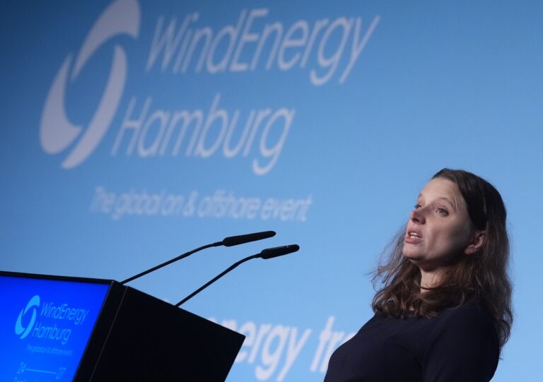 Nach Angaben von Hamburgs Wirtschaftssenatorin Leonhard sind Digitalisierung und Künstliche Intelligenz wichtig.  Foto: Marcus Brandt/dpa
