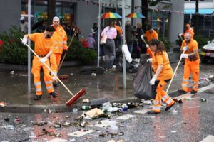 Das #TeamOrange der Stadtreinigung Hamburg sorgte unmittelbar nach dem CSD für Sauberkeit.